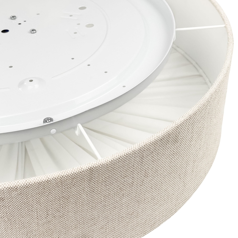 Elegancka lniana lampa z niklowanym dekorem PLISE SILVER III - oprawa.