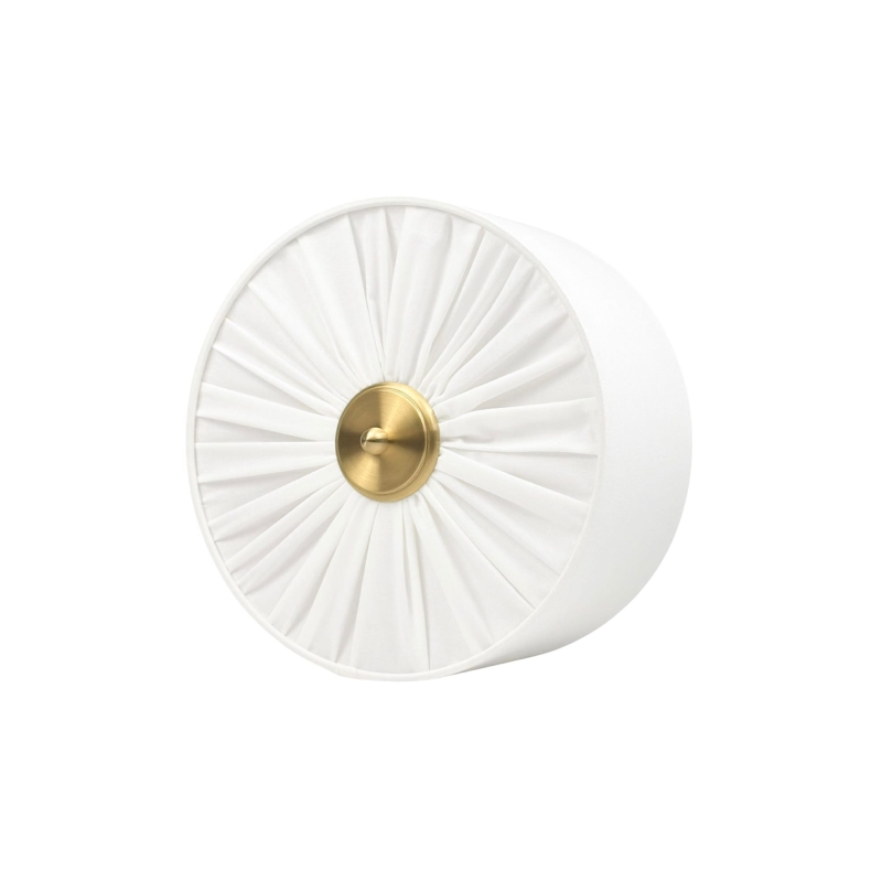 Elegancki kinkiet w kolorze złamanej bieli z mosiężnym dekorem PLISE BRASS I.