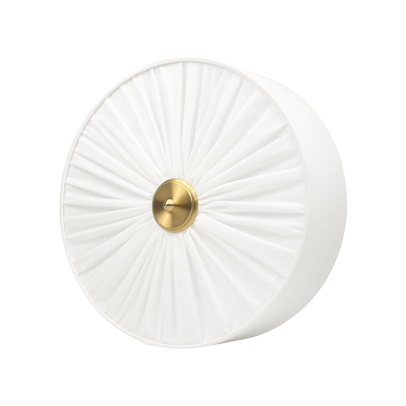 Elegancki kinkiet w kolorze złamanej bieli z mosiężnym dekorem PLISE BRASS II.