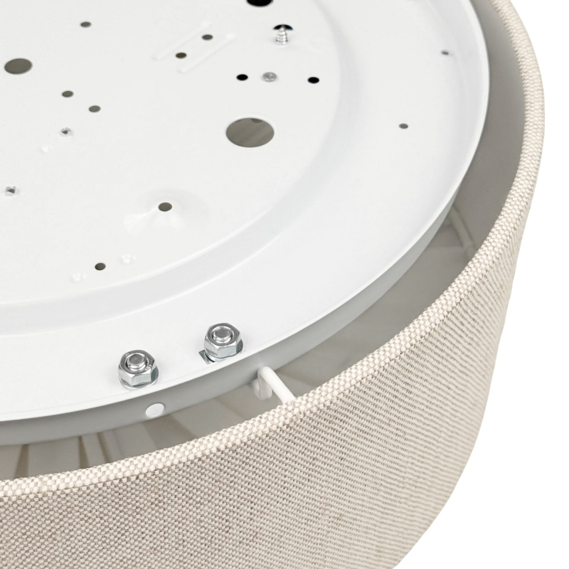 Elegancka lniana lampa sufitowa PLISE SILVER II - oprawa.