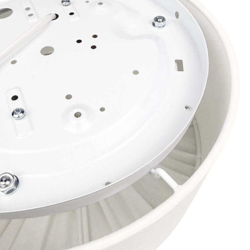 Elegancki plafon w kolorze złamanej bieli PLISE BLACK I - oprawa z abażurem montowanym na magnesy.