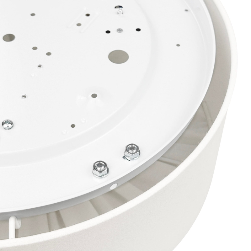 Elegancka lampa w kolorze złamanej bieli z mosiężnym dekorem PLISE BRASS II - oprawa.