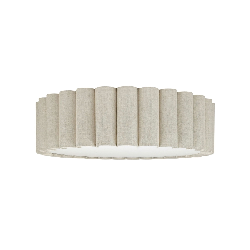 Lniana lampa sufitowa z pofalowanym brzegiem ONDE.