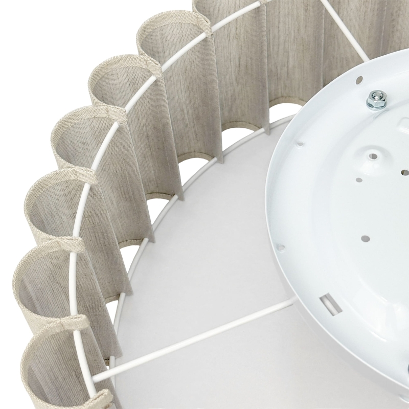 Lniana lampa sufitowa z pofalowanym brzegiem ONDE - oprawa.