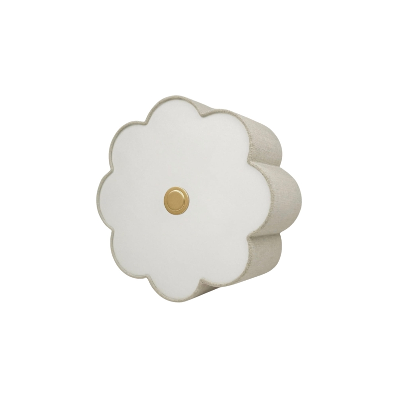 Lniana lampa ścienna w kształcie kwiatu AUREA GOLD.