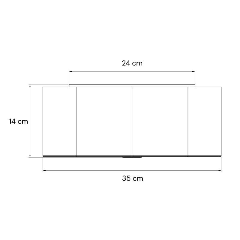 Lniany plafon/kinkiet w kształcie kwiatu AUREA GOLD - rysunek.