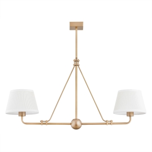 Podłużny żyrandol w kolorze starego złota ATRANI