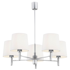 Srebrny żyrandol BOLZANO PLUS 5 biały