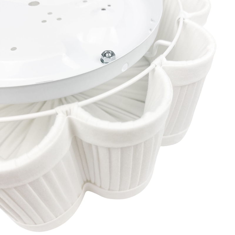 Biały plafon/kinkiet w kształcie kwiatu z czarnym dekorem PEONIA BLACK I śmietankowa biel - detal.