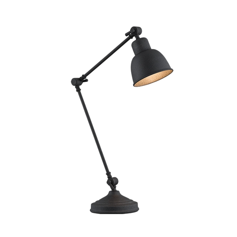 Czarna industrialna lampa biurkowa EUFRAT.