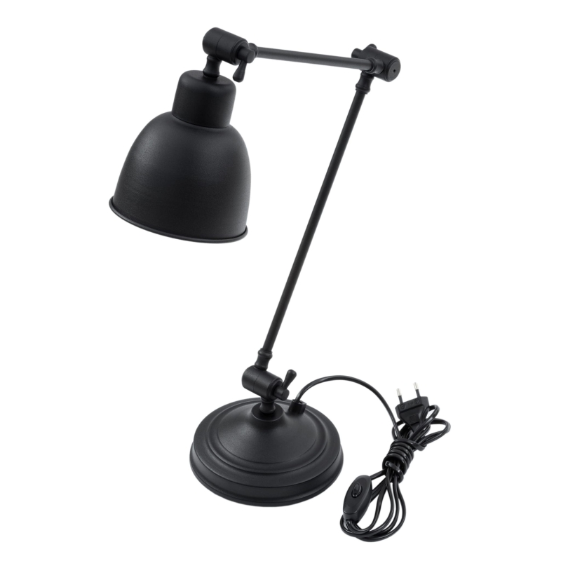 Czarna industrialna lampa biurkowa EUFRAT.