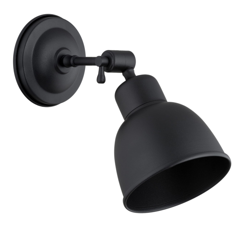 Czarny industrialny kinkiet z regulacją nachylenia EUFRAT.