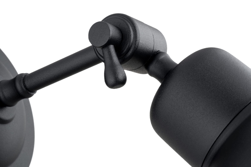 Czarny industrialny kinkiet z regulacją nachylenia EUFRAT.