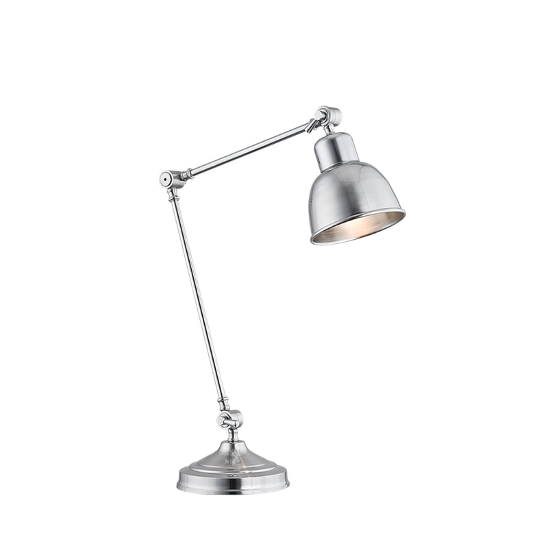 Srebrna industrialna lampa biurkowa EUFRAT.