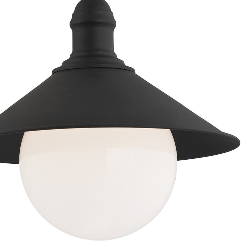 Czarna metalowa lampa wisząca na taras w industrialnym stylu EBRA BIS - detal.