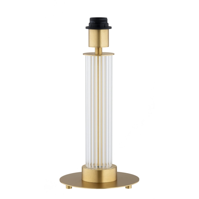 Elegancka lampa stołowa z ryflowanego szkła z mosiężną podstawą HAMPTON.