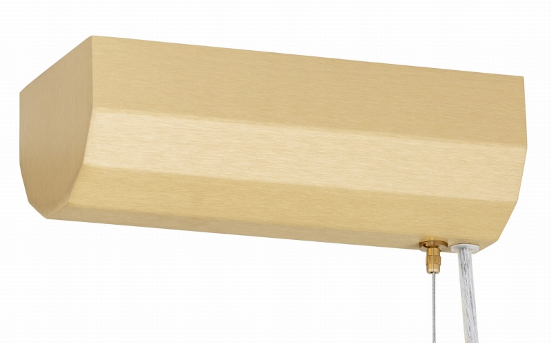 Podłużna lampa wisząca tuba mosiężna z ryflowanego szkła HAMPTON 120 cm - podsufitka.