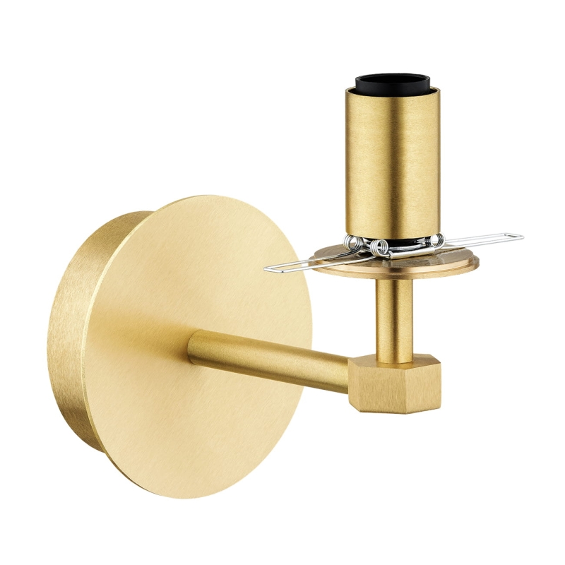 Mosiężny kinkiet kula z kloszem z mlecznego szkła ryflowanego PALOMA - konstrukcja.