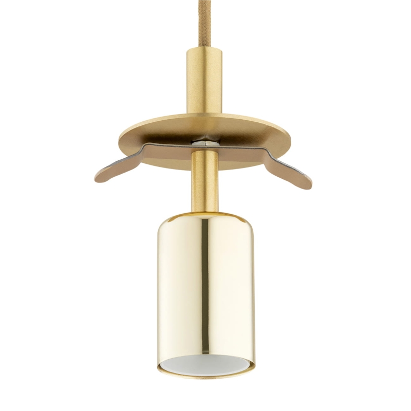 Mosiężny potrójny żyrandol kaskadowy z kulami z mlecznego szkła ryflowanego PALOMA 3 - oprawa.