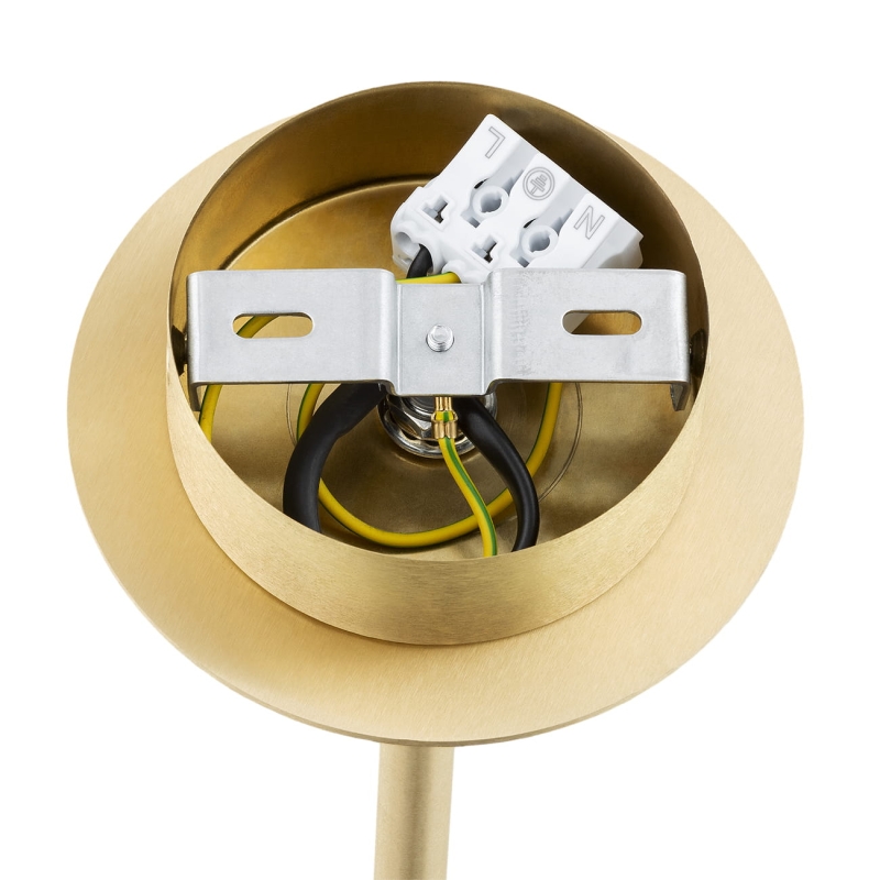 Potrójny żyrandol mosiężny z kulami z mlecznego szkła ryflowanego PALOMA 3 - podsufitka.