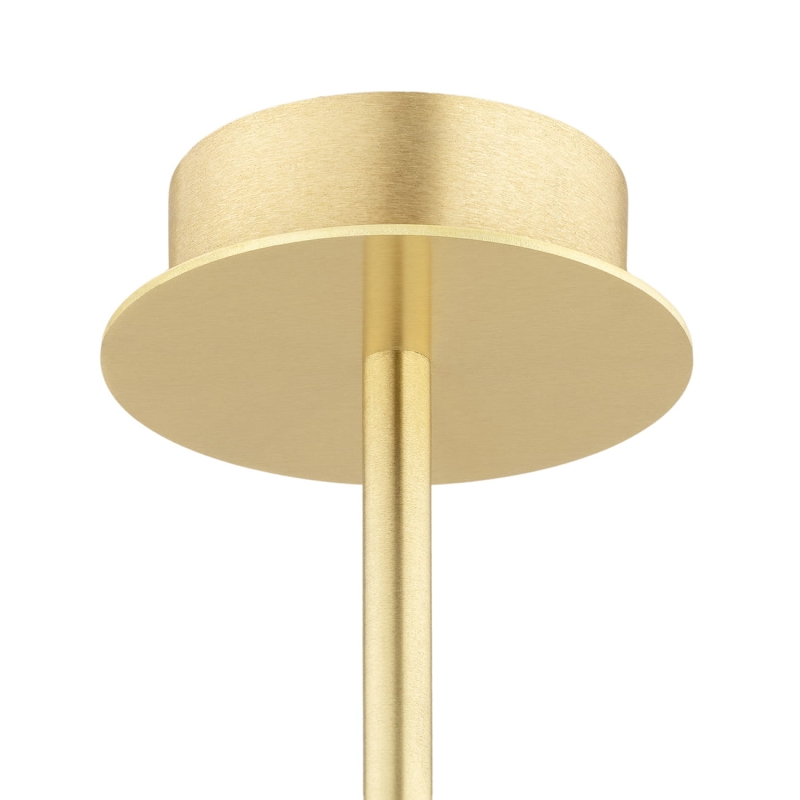 Pięcioramienny żyrandol mosiężny z kulami z mlecznego szkła ryflowanego PALOMA 8 - podsufitka.