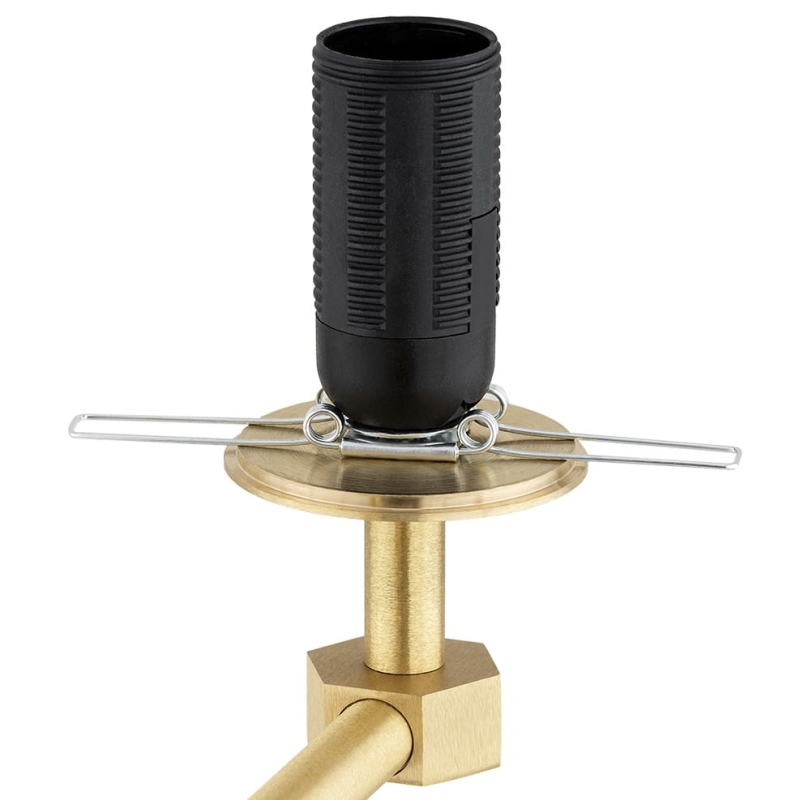 Ośmioramienny żyrandol mosiężny z kulami z mlecznego szkła ryflowanego PALOMA 8 - oprawa.