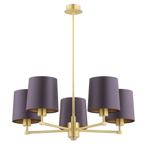 Mosiężny żyrandol PRINCETON 5 śliwka