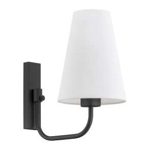 Czarny kinkiet SAFIANO biały