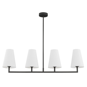 Czarny podłużny żyrandol SAFIANO biały