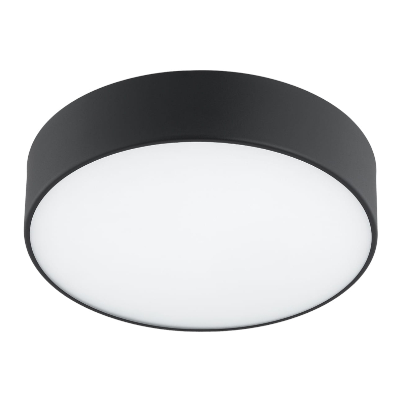 Mały plafon sufitowy czarny okrągły z metalu o średnicy 35 cm DARLING.