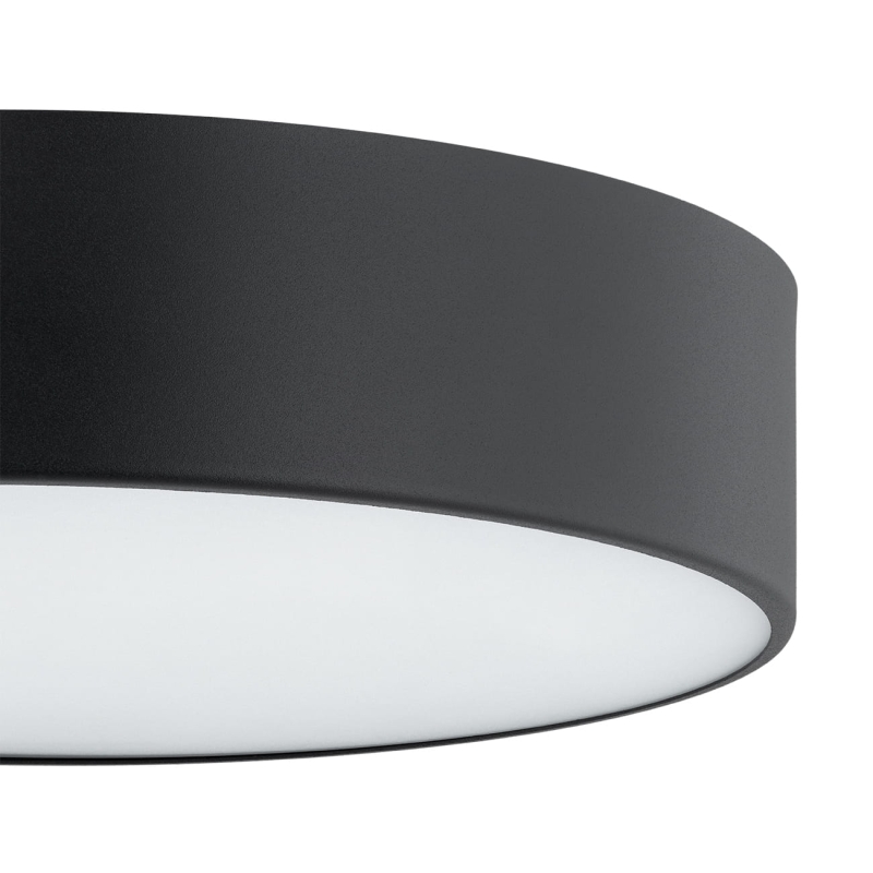 Mały plafon sufitowy czarny okrągły z metalu o średnicy 35 cm DARLING - detal.