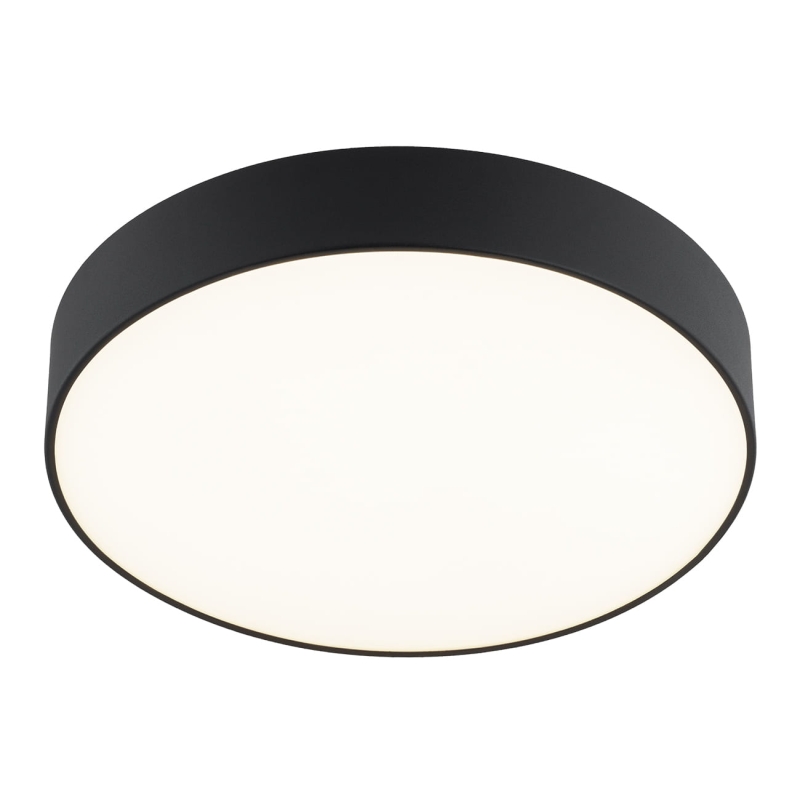 Duży okrągły metalowy plafon sufitowy z mleczną szybą o średnicy 60 cm DARLING.