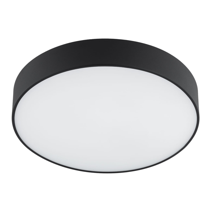 Duży okrągły metalowy plafon sufitowy z mleczną szybą o średnicy 60 cm DARLING.