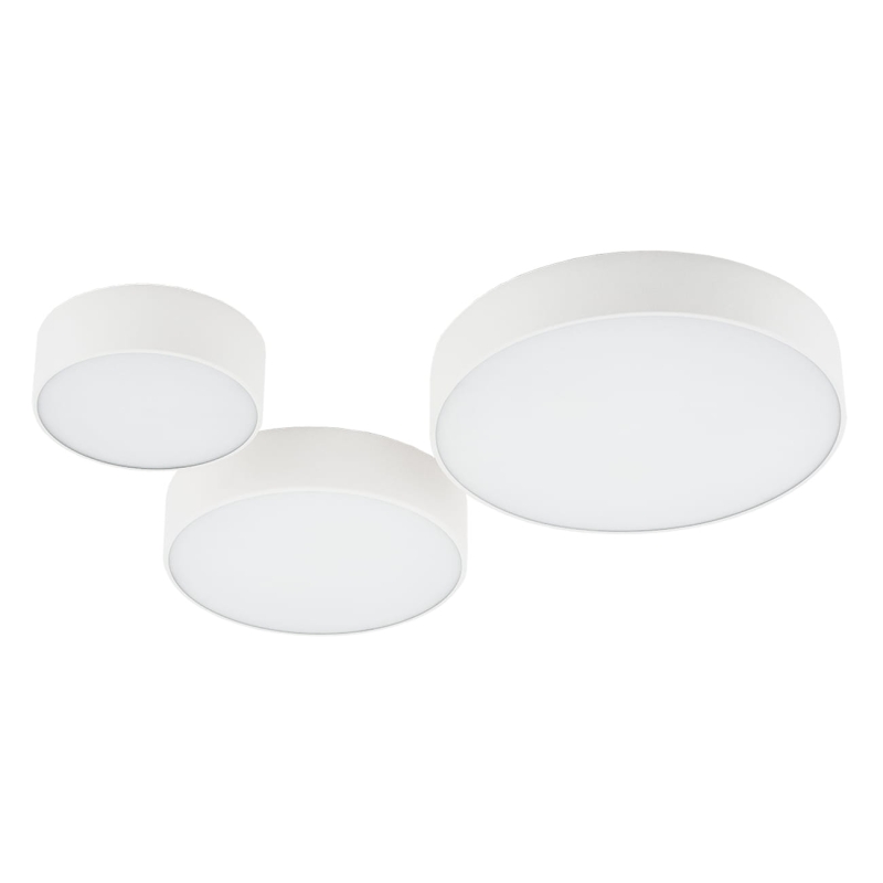 Mały plafon sufitowy biały okrągły z metalu o średnicy 25 cm DARLING wraz z innymi rozmiarami z kolekcji.