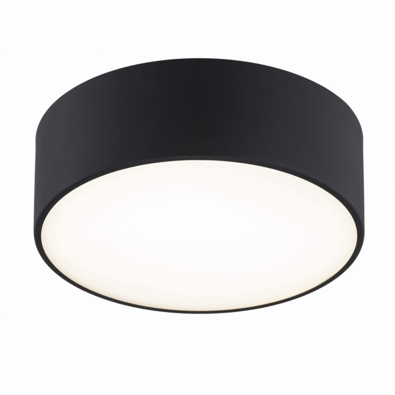 Mały plafon sufitowy czarny okrągły z metalu o średnicy 25 cm DARLING.