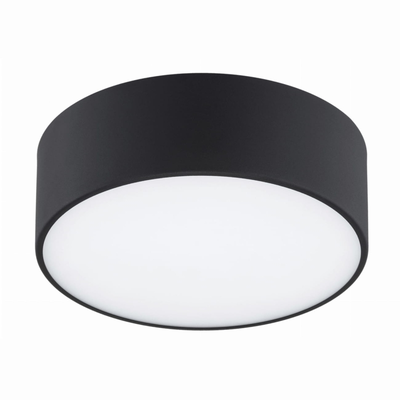 Mały plafon sufitowy czarny okrągły z metalu o średnicy 25 cm DARLING.