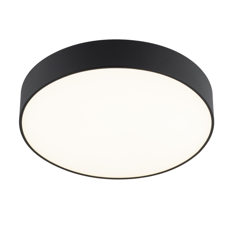 Okrągły metalowy plafon sufitowy z mleczną szybą o średnicy 45 cm DARLING.