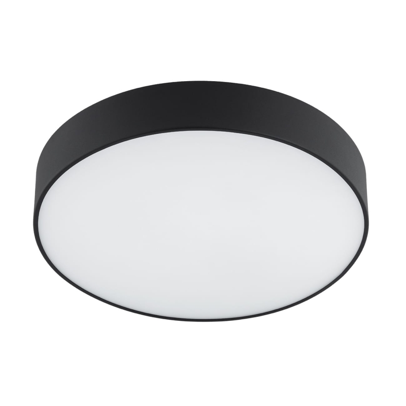 Okrągły metalowy plafon sufitowy z mleczną szybą o średnicy 45 cm DARLING.