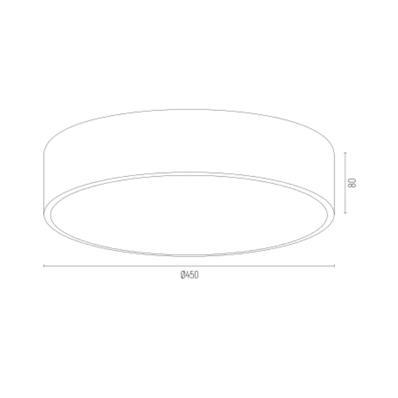 Złoty plafon okrągły z metalu o średnicy 45 cm DARLING - wymiary.