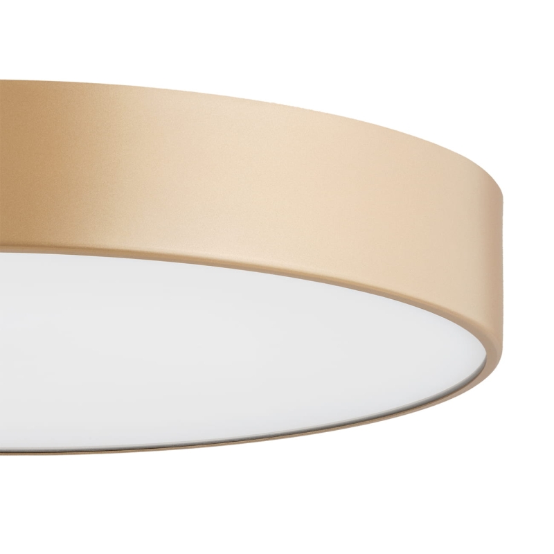Okrągły złoty plafon sufitowy LED o średnicy 34 cm TIAMO - detal.