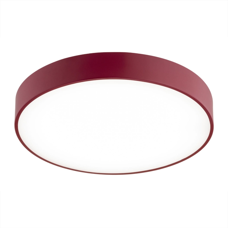 Okrągły czerwony plafon sufitowy LED o średnicy 34 cm TIAMO.