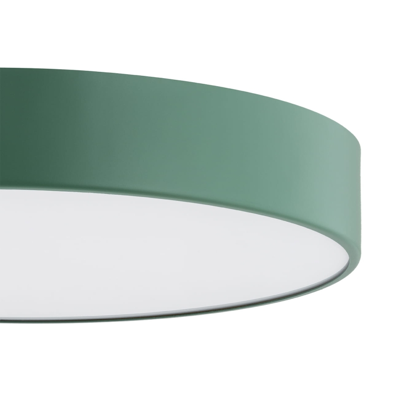 Okrągły zielony plafon sufitowy LED o średnicy 34 cm TIAMO - detal.