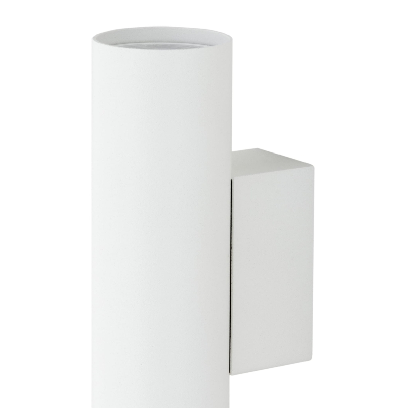 Minimalistyczny biały kinkiet tuba światło góra-dół MITOS - detal.
