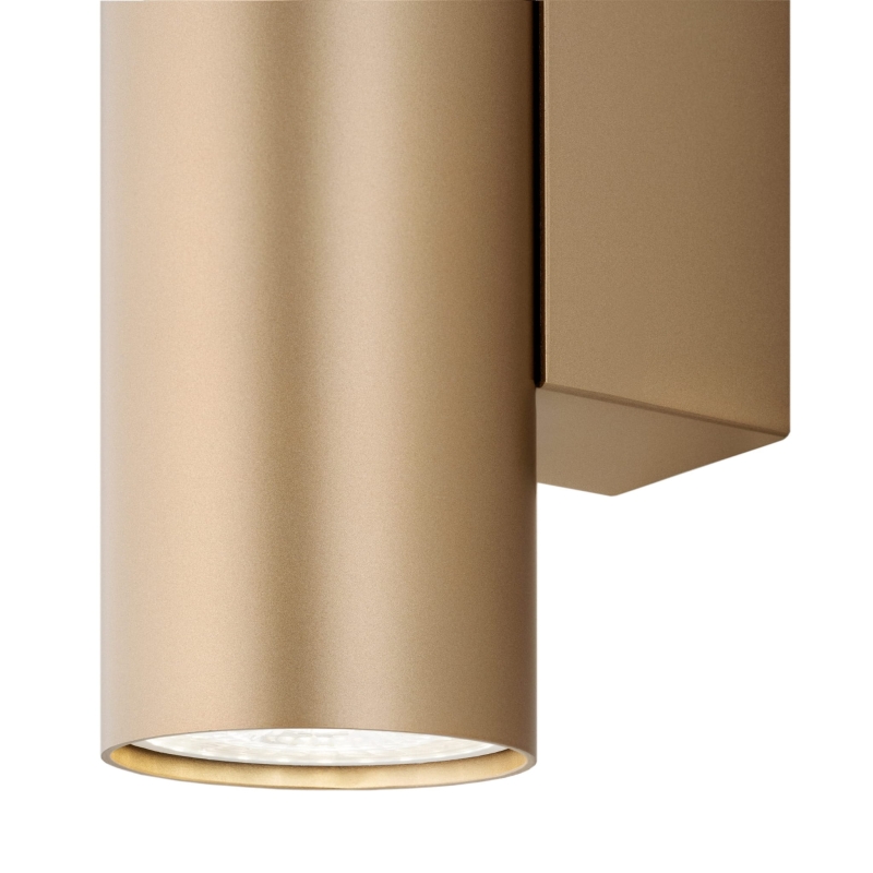 Minimalistyczny złoty kinkiet tuba światło góra-dół MITOS PLUS - detal.