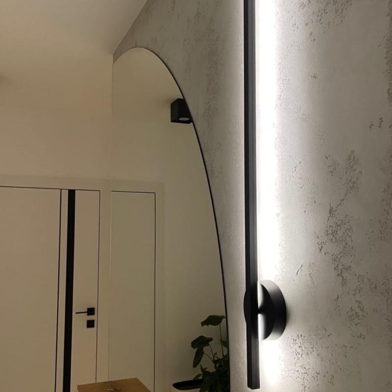 Minimalistyczny czarny kinkiet listwa podłużny ASSE 100 cm.