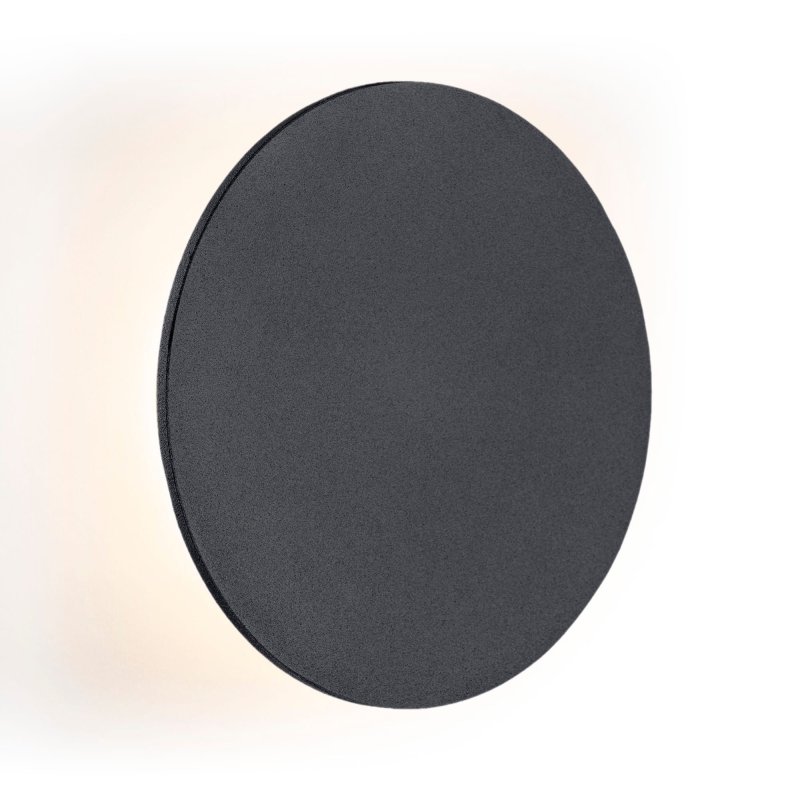 Okrągły czarny kinkiet podświetlany od tyłu OREGON M.