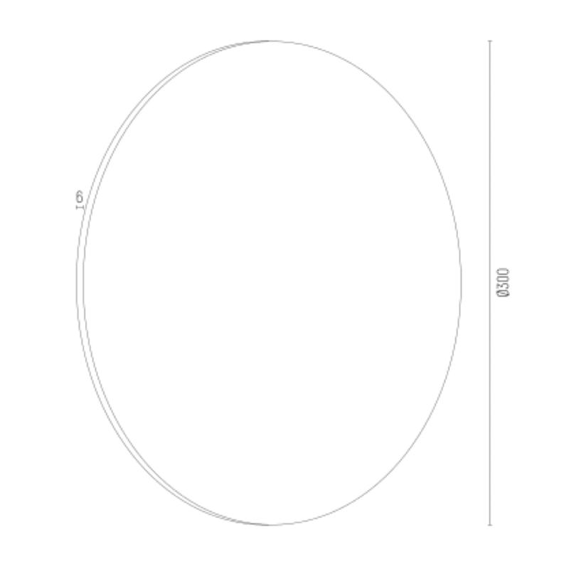 Okrągły czarny kinkiet podświetlany od tyłu OREGON M - wymiary.