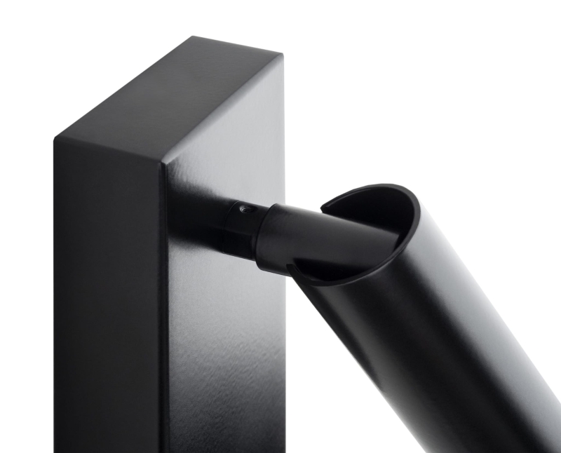 Mały czarny kinkiet do czytania z regulacją nachylenia RIO - detal.