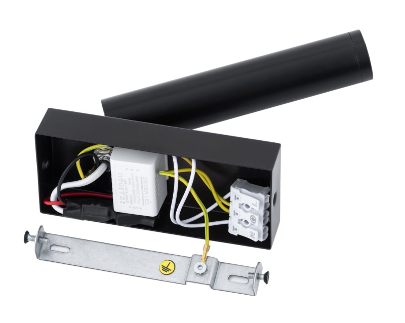 Mały czarny kinkiet do czytania z regulacją nachylenia RIO - montaż.