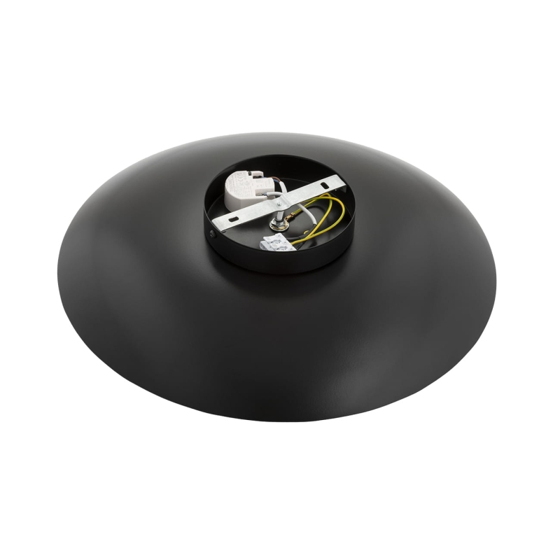 Czarny okrągły kinkiet talerz BOLTON - sposób montażu.